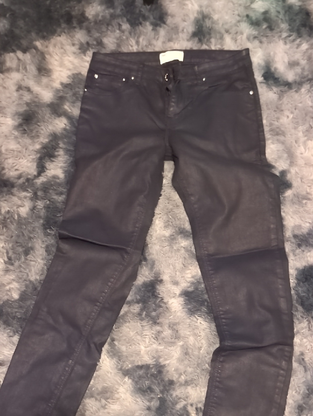 ASOS Dark Blue Coated Skinny Jeans